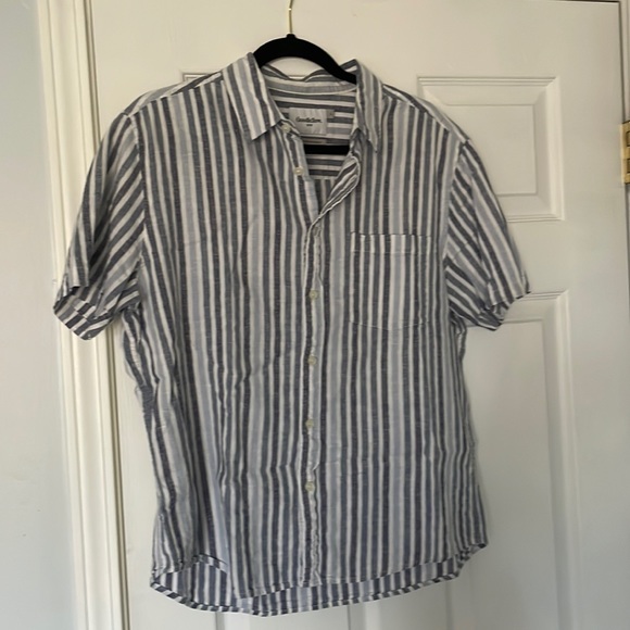 Goodfellow Short Sleeve Striped Button Down - Picture 1 of 3